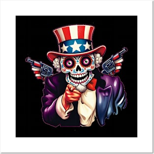 Sugar Skull Uncle Sam - Second Amendment Posters and Art